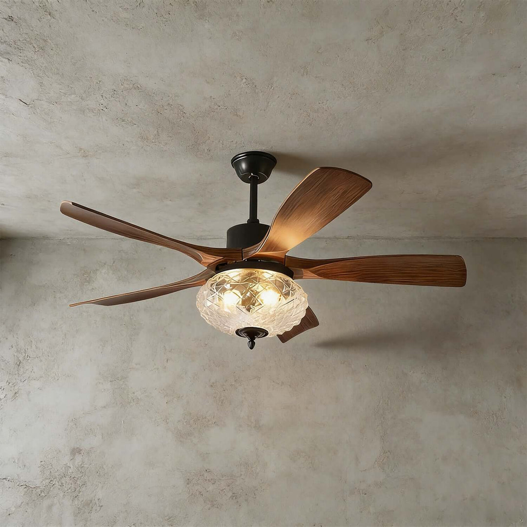 Phrylo Ceiling Fan Light A | French Vintage Glass Light