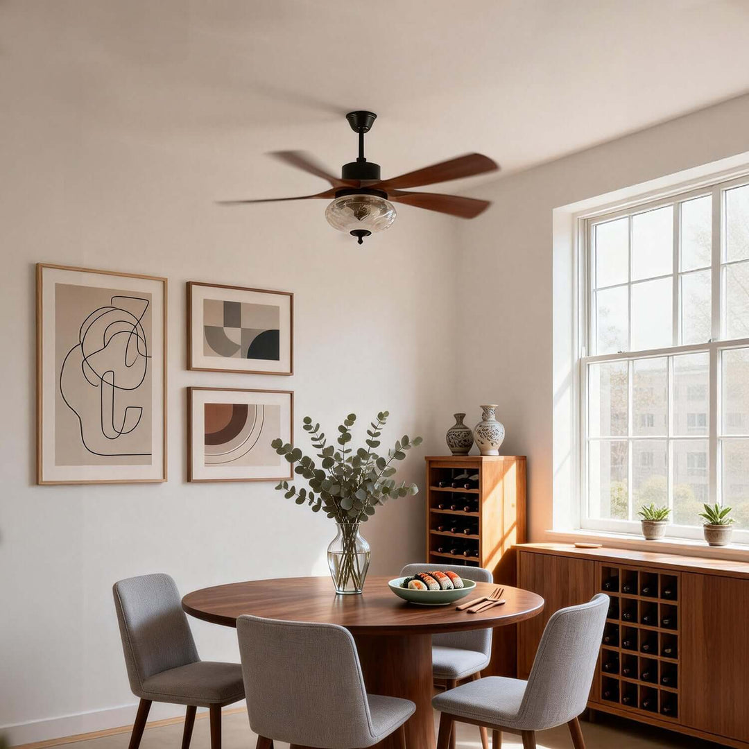 Phrylo Ceiling Fan Light A | French Vintage Glass Light