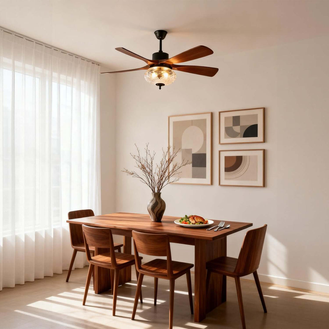 Phrylo Ceiling Fan Light A | French Vintage Glass Light