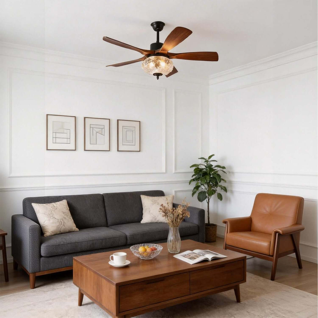 Phrylo Ceiling Fan Light A | French Vintage Glass Light