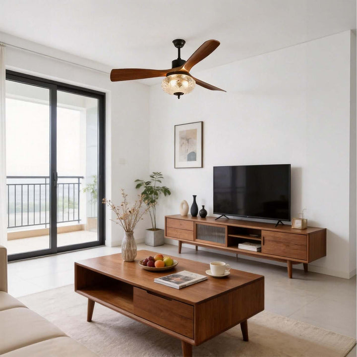 Phrylo Ceiling Fan Light A | French Vintage Glass Light