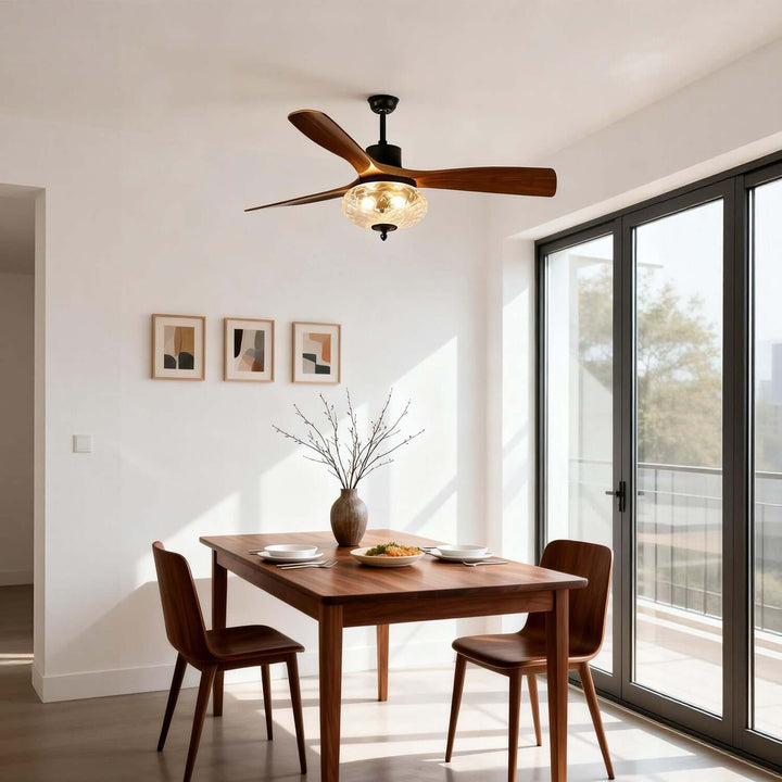 Phrylo Ceiling Fan Light A | French Vintage Glass Light