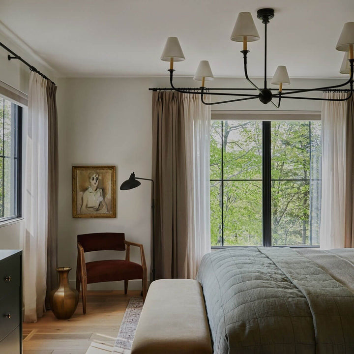 Piaf Grande Chandelier – Modern Mid Century Brass Light for Dining | Vinlighting