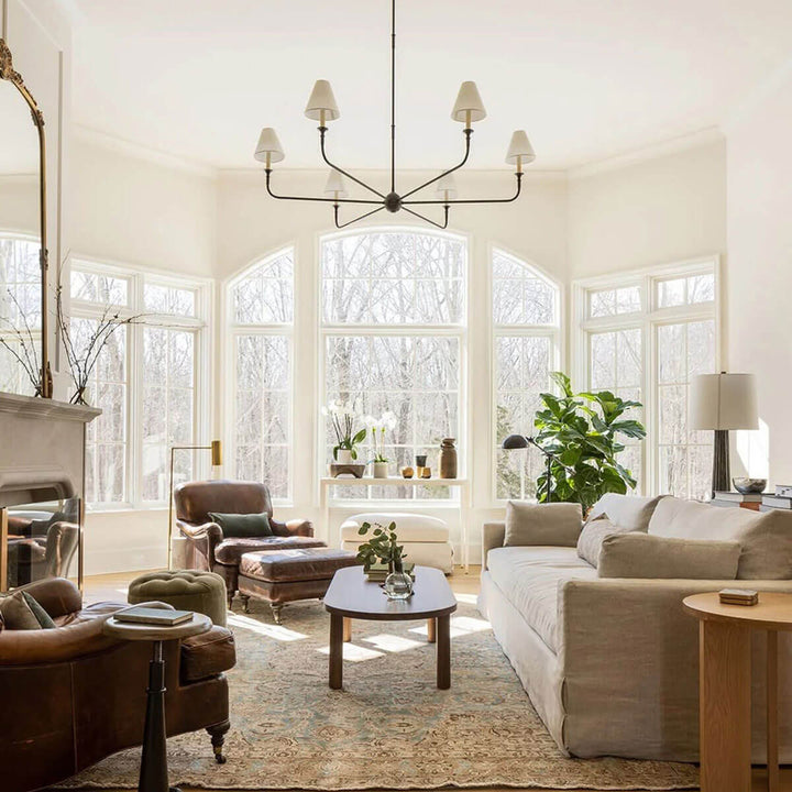Piaf Grande Chandelier – Modern Mid Century Brass Light for Dining | Vinlighting