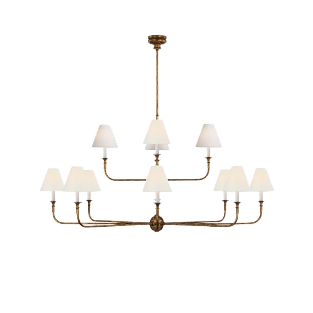 Piaf Grande Chandelier – Modern Mid Century Brass Light for Dining | Vinlighting