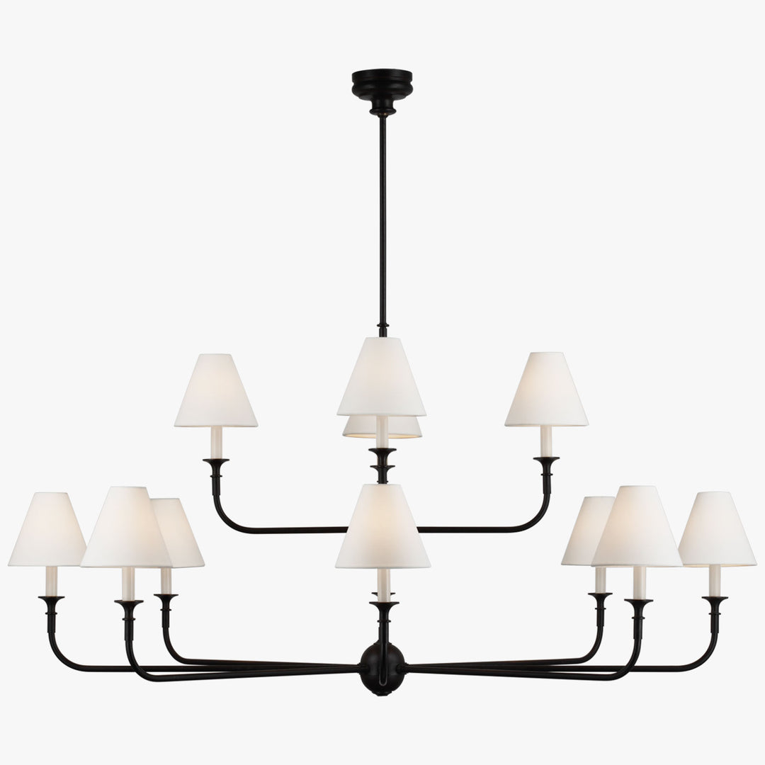 Piaf Grande Chandelier – Modern Mid Century Brass Light for Dining | Vinlighting