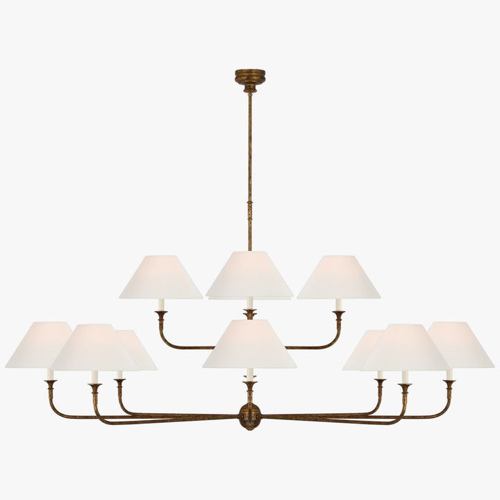 Piaf Grande Chandelier – Modern Mid Century Brass Light for Dining | Vinlighting