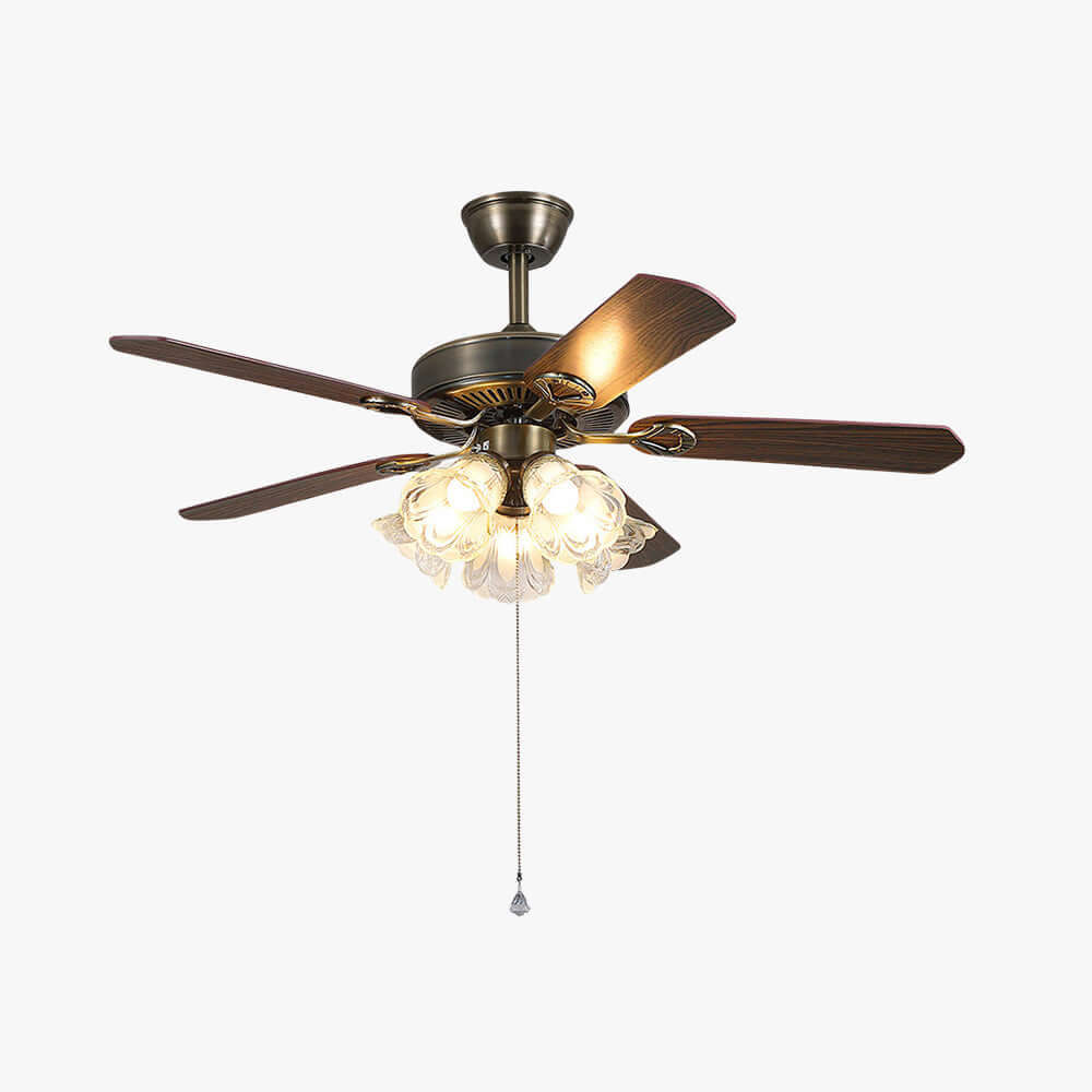 Plivic Ceiling Fan Light | French Style Glass Light