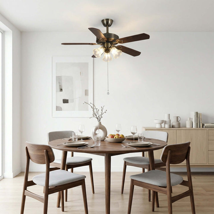 Plivic Ceiling Fan Light | French Style Glass Light