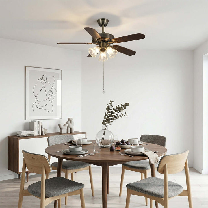 Plivic Ceiling Fan Light | French Style Glass Light