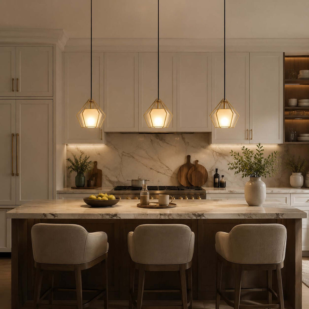 Prismora Pendant Light - Geometric Glass Kitchen Island Light | Vinlighting