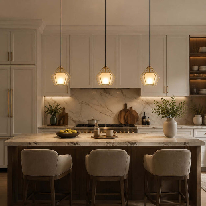 Prismora Pendant Light - Geometric Glass Kitchen Island Light | Vinlighting