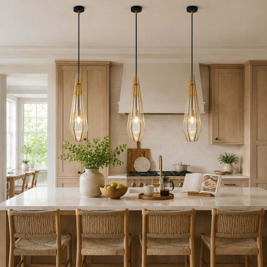 Prismora Pendant Light - Geometric Glass Kitchen Island Light | Vinlighting