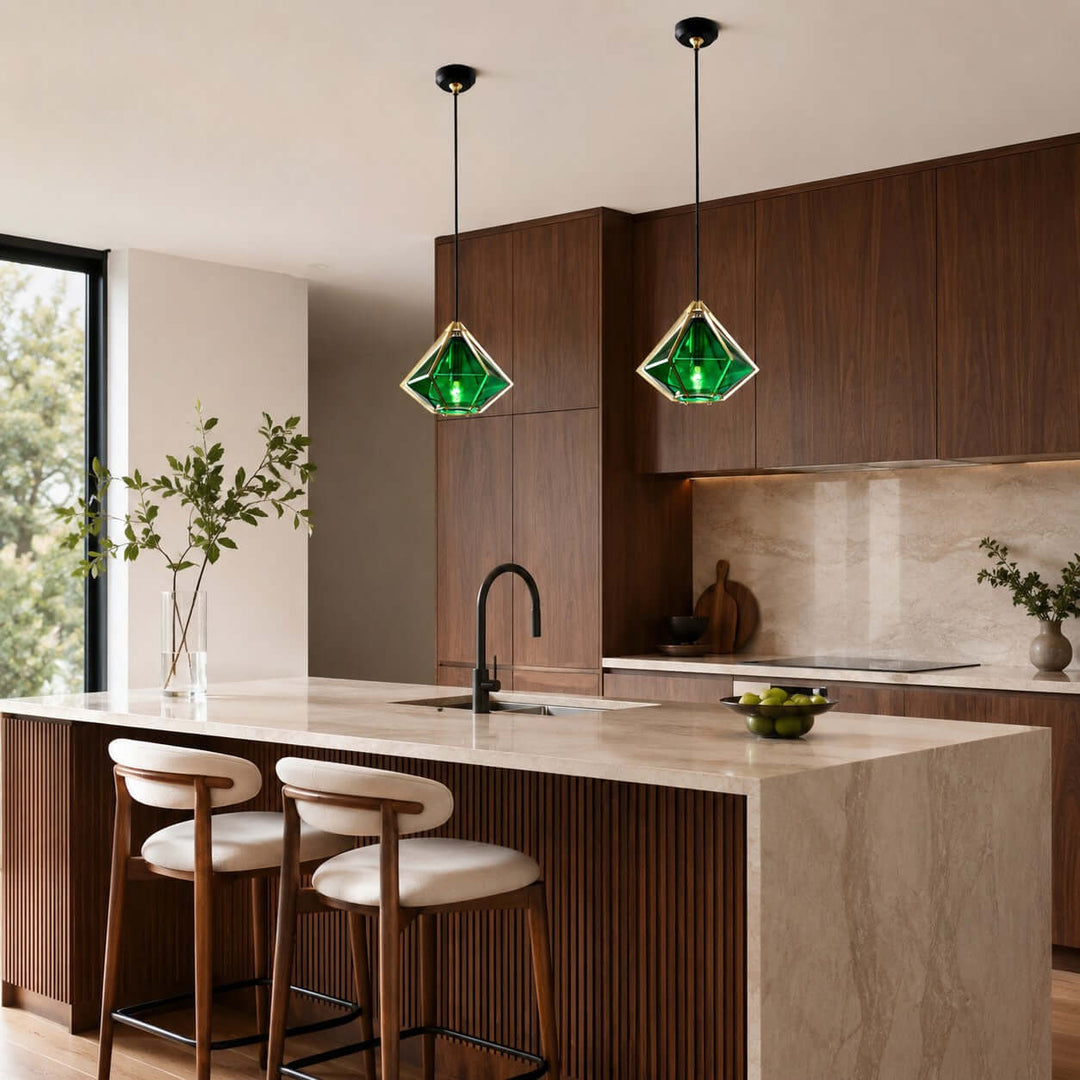Prismora Pendant Light - Geometric Glass Kitchen Island Light | Vinlighting