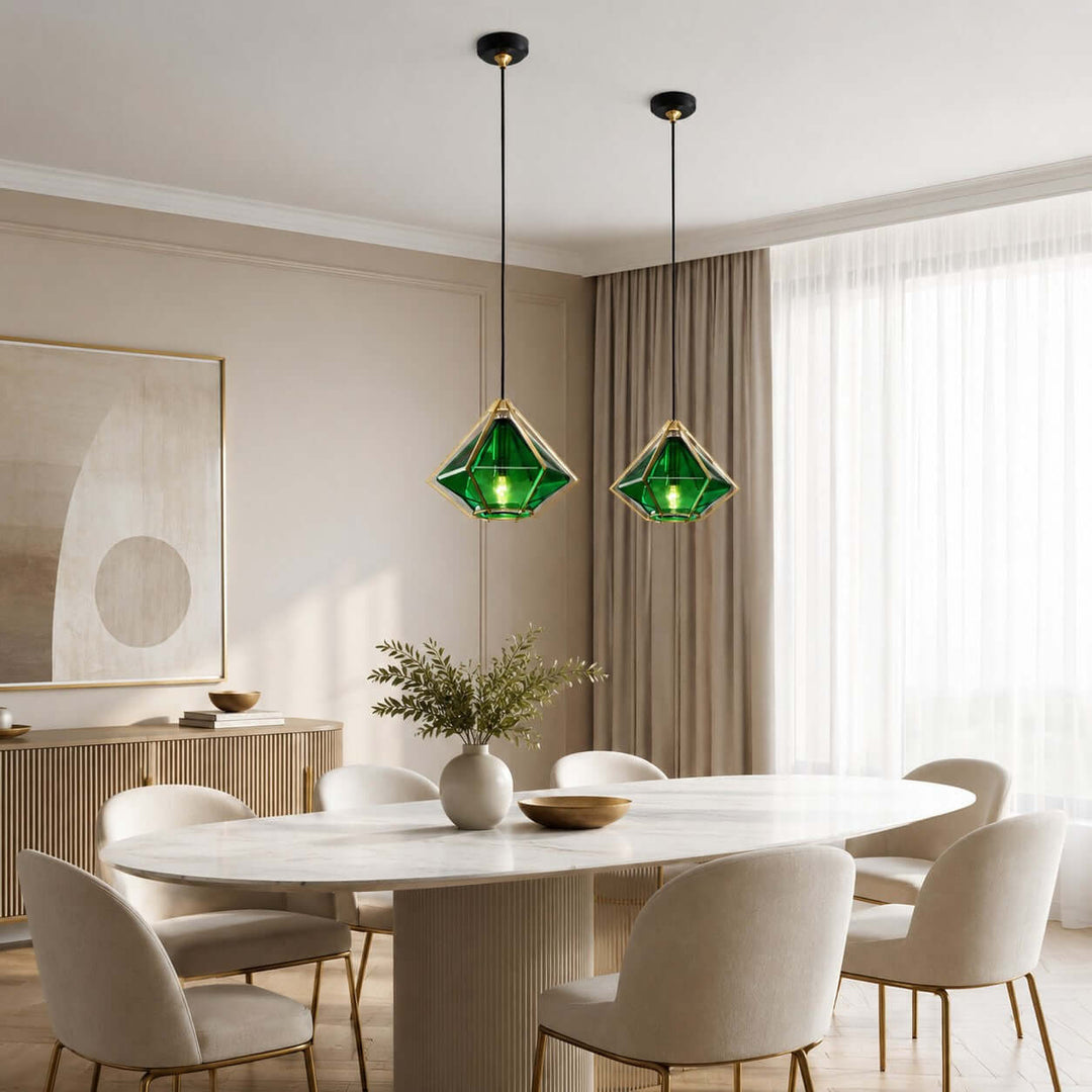 Prismora Pendant Light - Geometric Glass Kitchen Island Light | Vinlighting