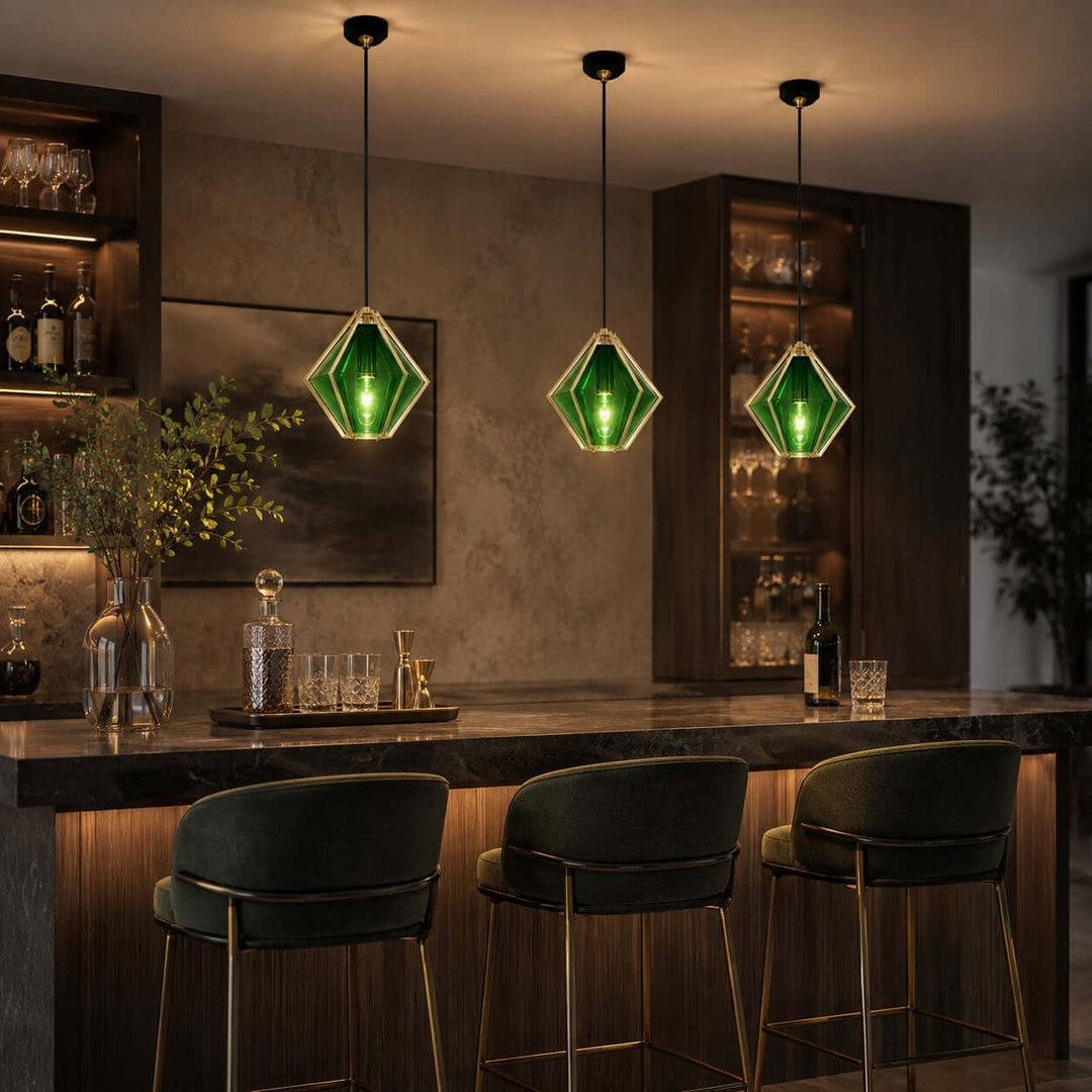 Prismora Pendant Light - Geometric Glass Kitchen Island Light | Vinlighting