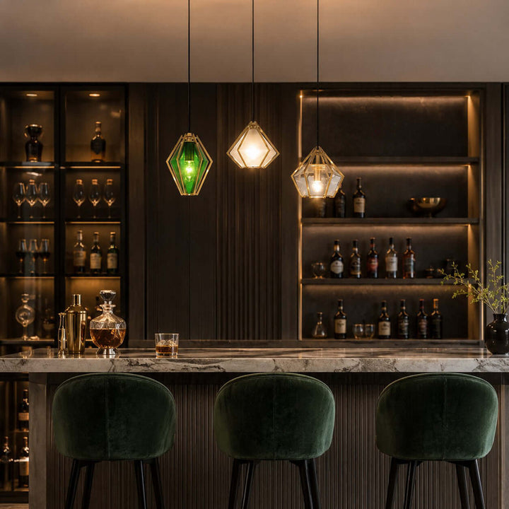 Prismora Pendant Light - Geometric Glass Kitchen Island Light | Vinlighting