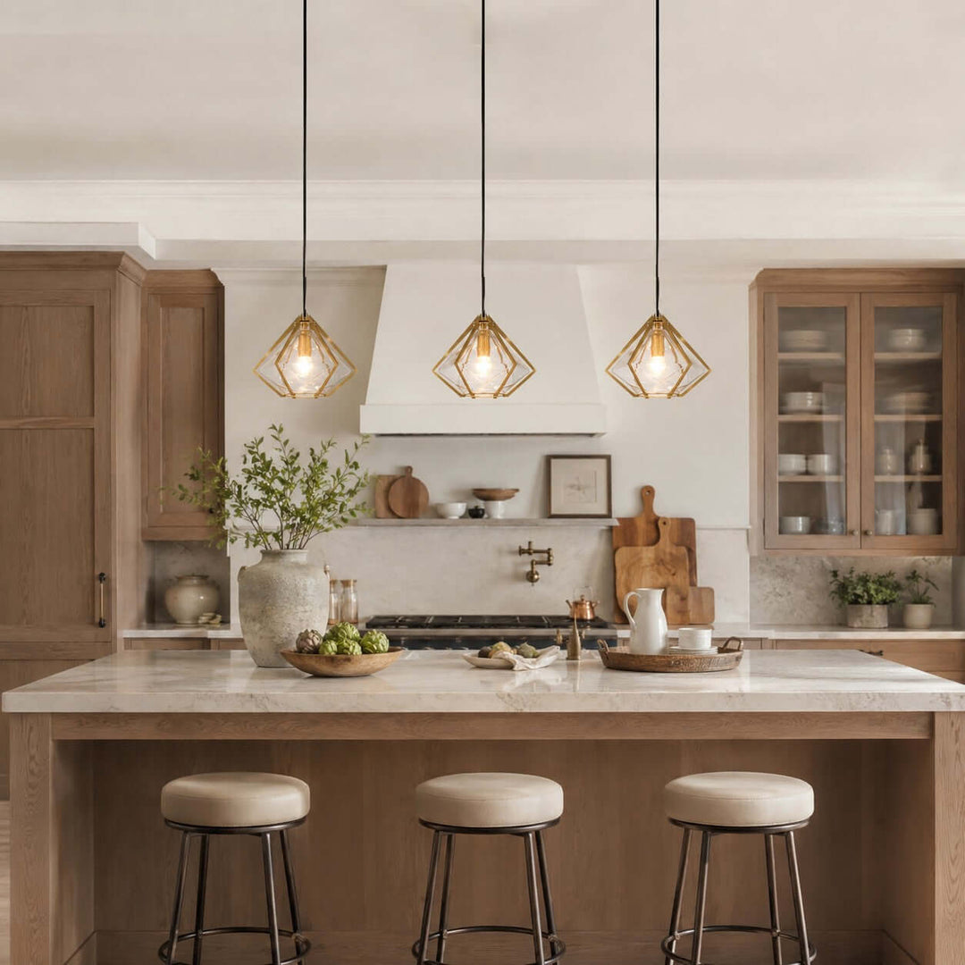 Prismora Pendant Light - Geometric Glass Kitchen Island Light | Vinlighting