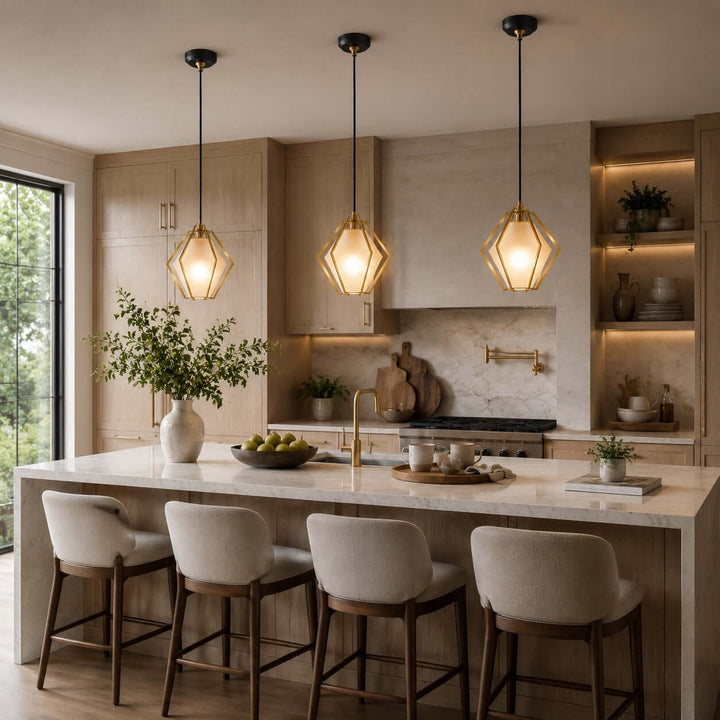Prismora Pendant Light - Geometric Glass Kitchen Island Light | Vinlighting