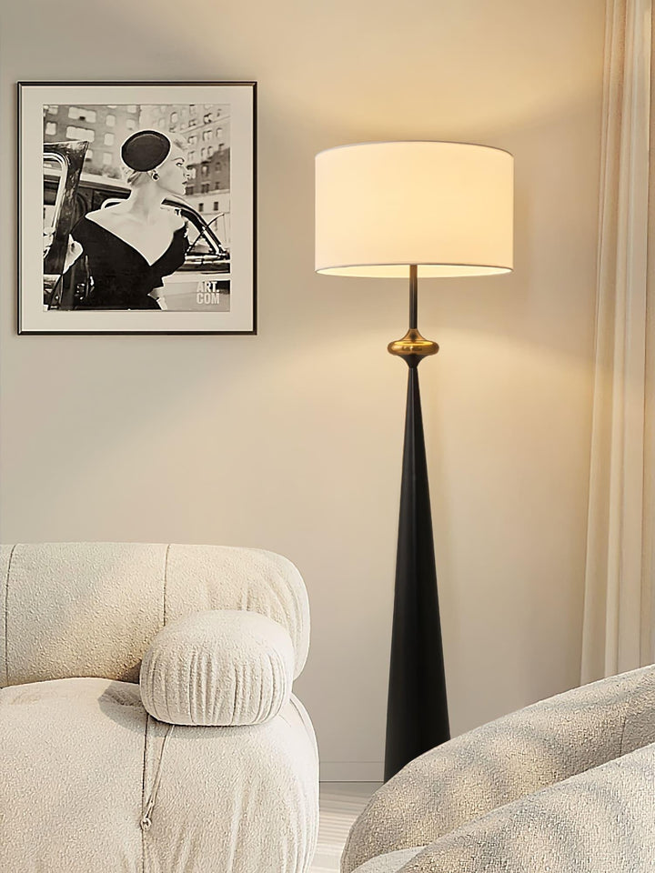 Putney Floor Lamp - Stacked Circle Design with Vintage Aluminum Finish | Vinlighting | Vinlighting