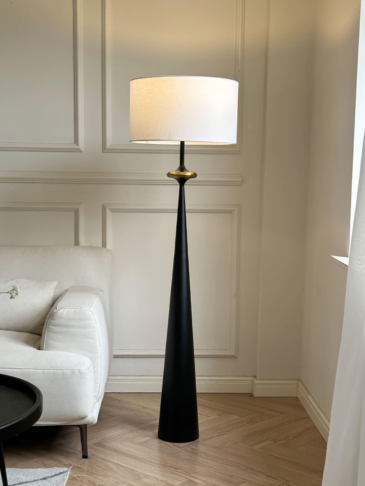Putney Floor Lamp - Stacked Circle Design with Vintage Aluminum Finish | Vinlighting | Vinlighting