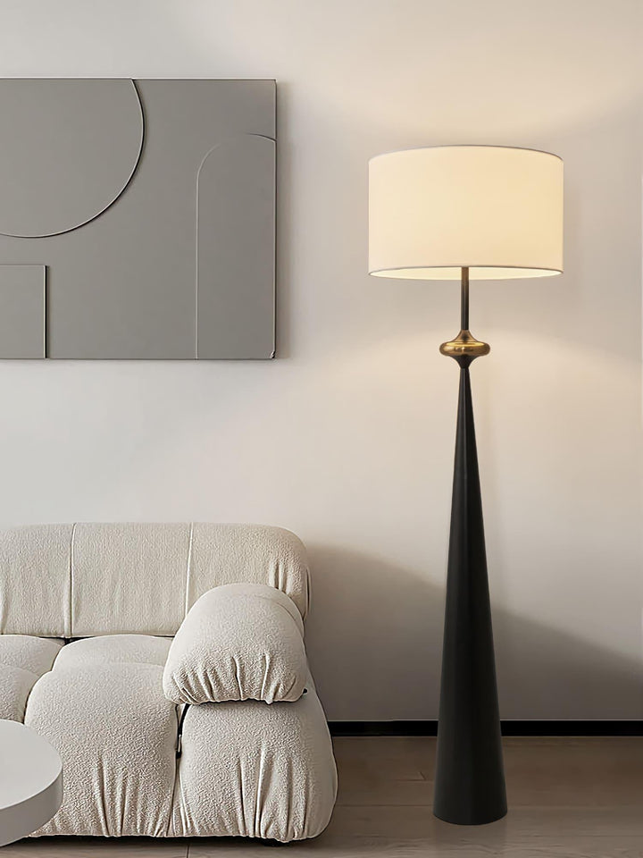 Putney Floor Lamp - Stacked Circle Design with Vintage Aluminum Finish | Vinlighting | Vinlighting