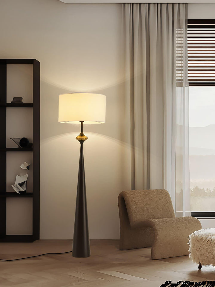 Putney Floor Lamp - Stacked Circle Design with Vintage Aluminum Finish | Vinlighting | Vinlighting