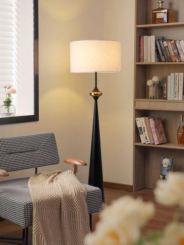 Putney Floor Lamp - Stacked Circle Design with Vintage Aluminum Finish | Vinlighting | Vinlighting