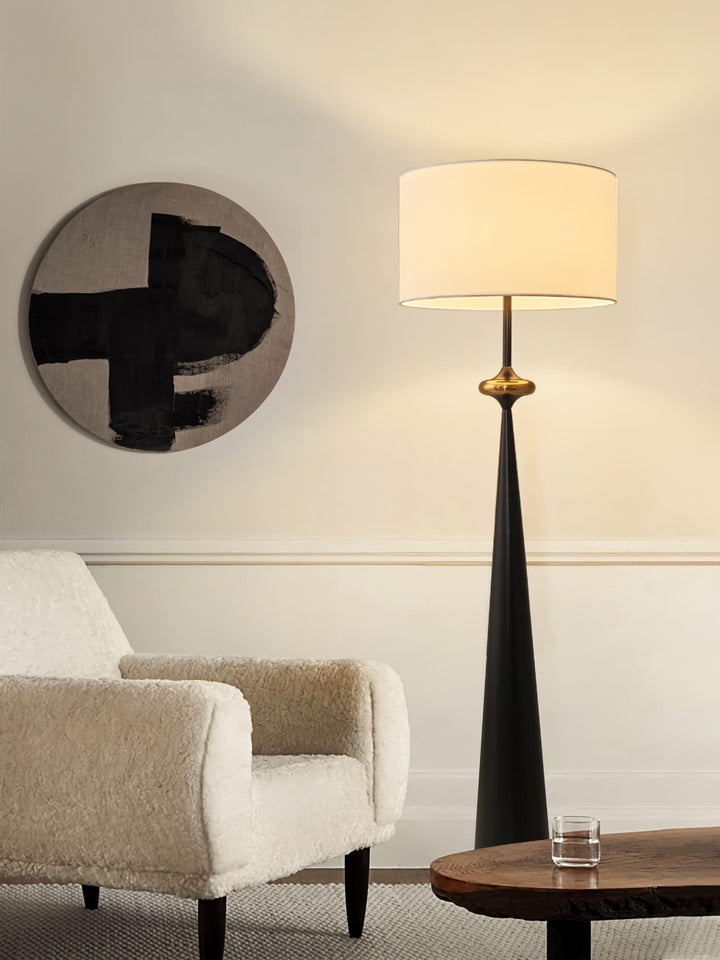 Putney Floor Lamp - Stacked Circle Design with Vintage Aluminum Finish | Vinlighting | Vinlighting