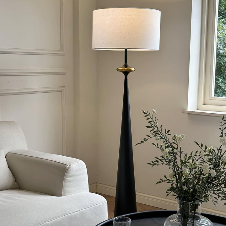 Putney Floor Lamp - Stacked Circle Design with Vintage Aluminum Finish | Vinlighting | Vinlighting