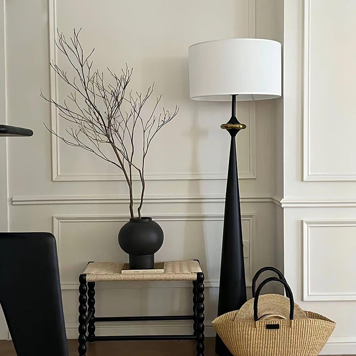 Putney Floor Lamp - Stacked Circle Design with Vintage Aluminum Finish | Vinlighting | Vinlighting