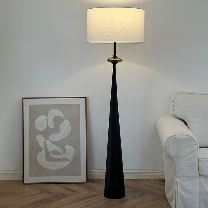 Putney Floor Lamp - Stacked Circle Design with Vintage Aluminum Finish | Vinlighting | Vinlighting