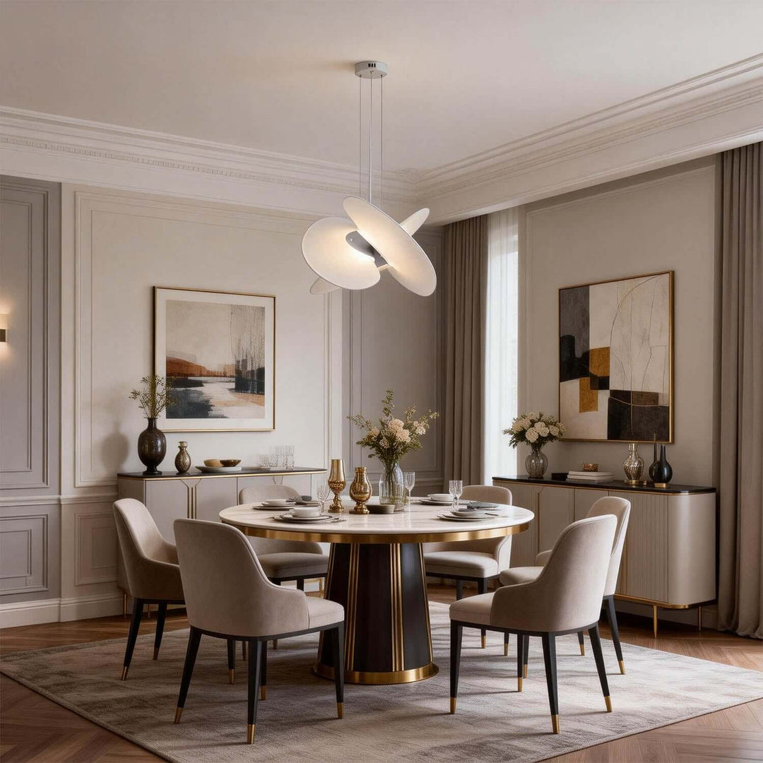 Qelvani Pendant Lamp – Nordic Minimalist Fabric Chandelier