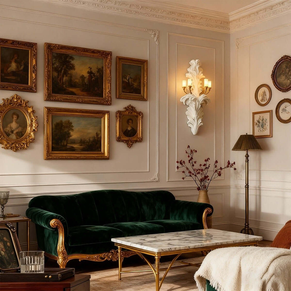 Qenavo Wall Light – French Vintage Resin Relief Art Lamp