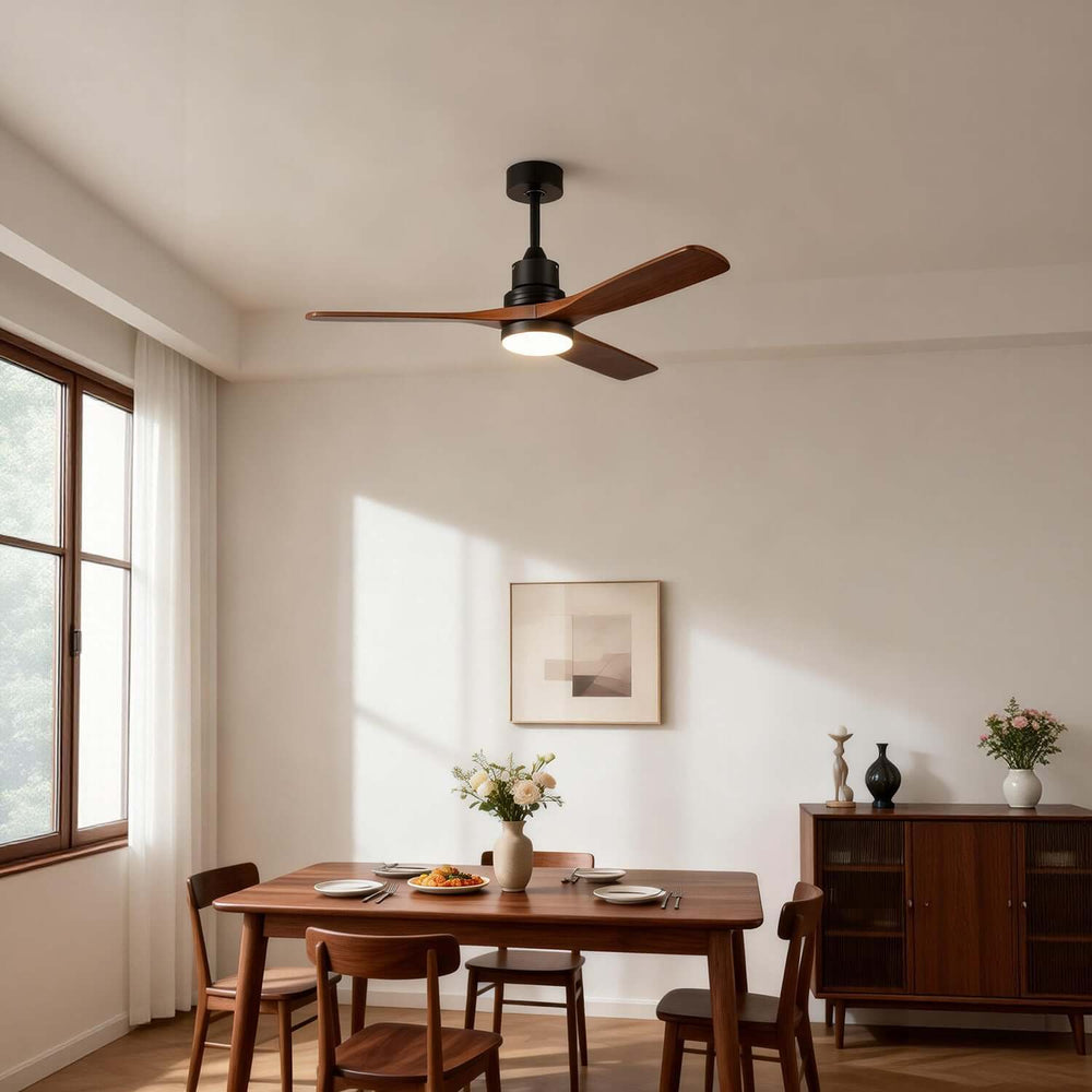 Quorlin Ceiling Fan Light | Modern French Wood Fan Light