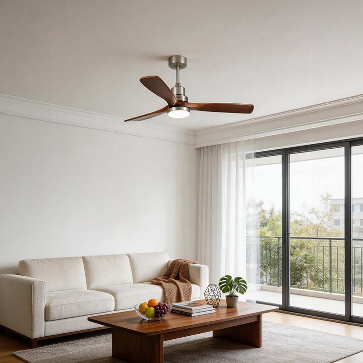 Quorlin Ceiling Fan Light | Modern French Wood Fan Light