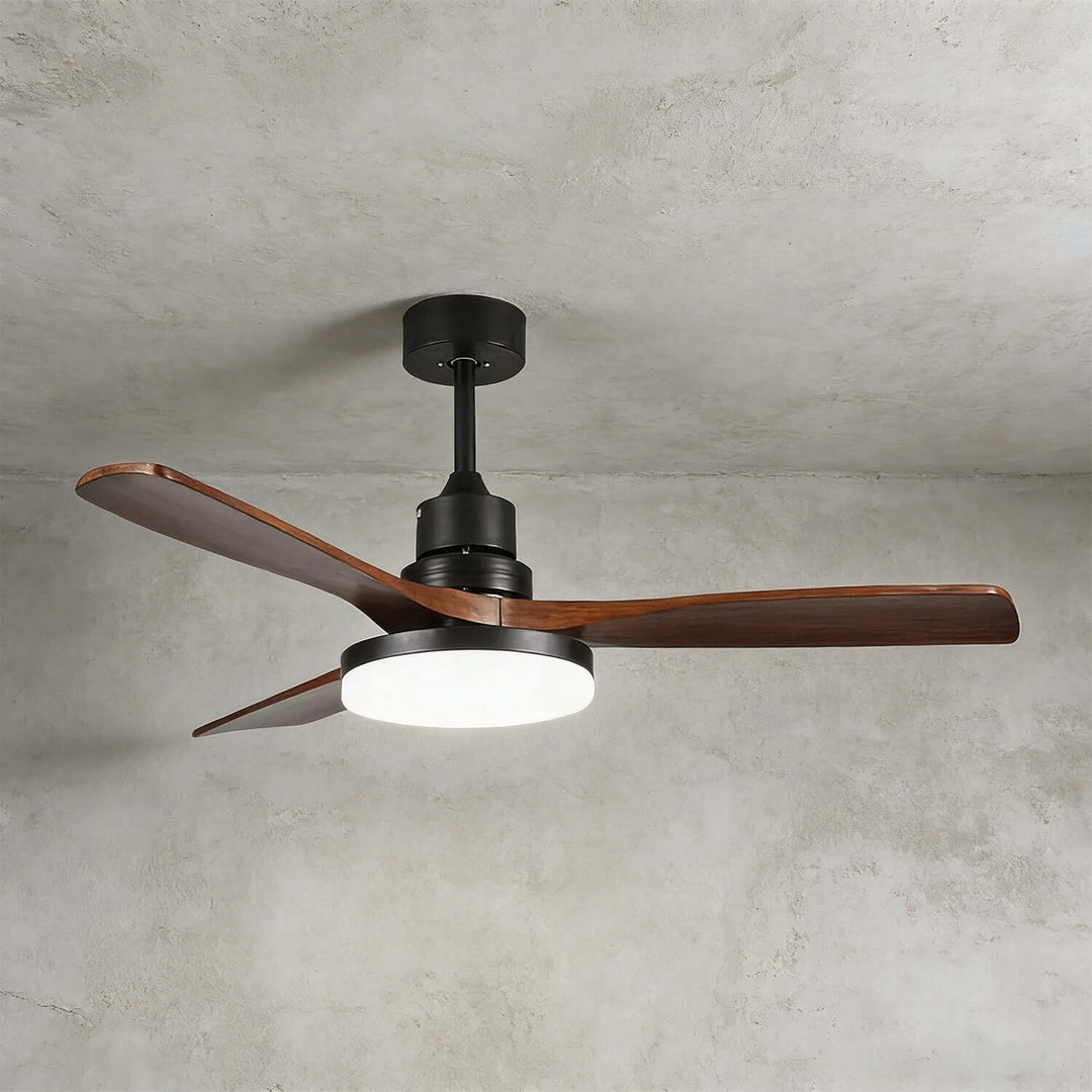 Quorlin Ceiling Fan Light | Modern French Wood Fan Light