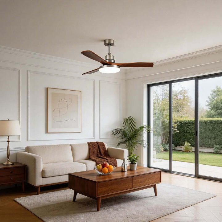 Quorlin Ceiling Fan Light | Modern French Wood Fan Light