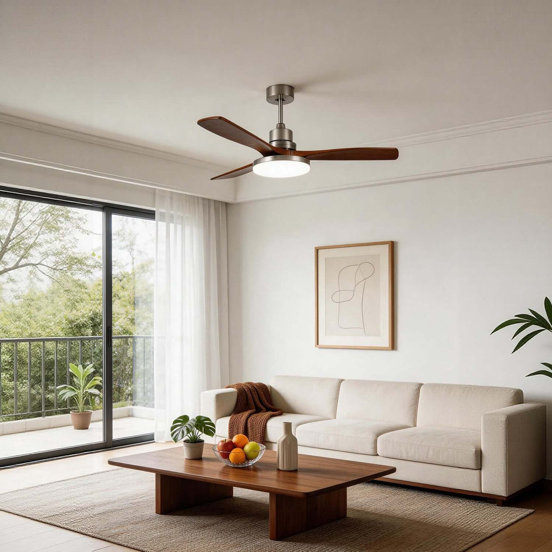 Quorlin Ceiling Fan Light | Modern French Wood Fan Light
