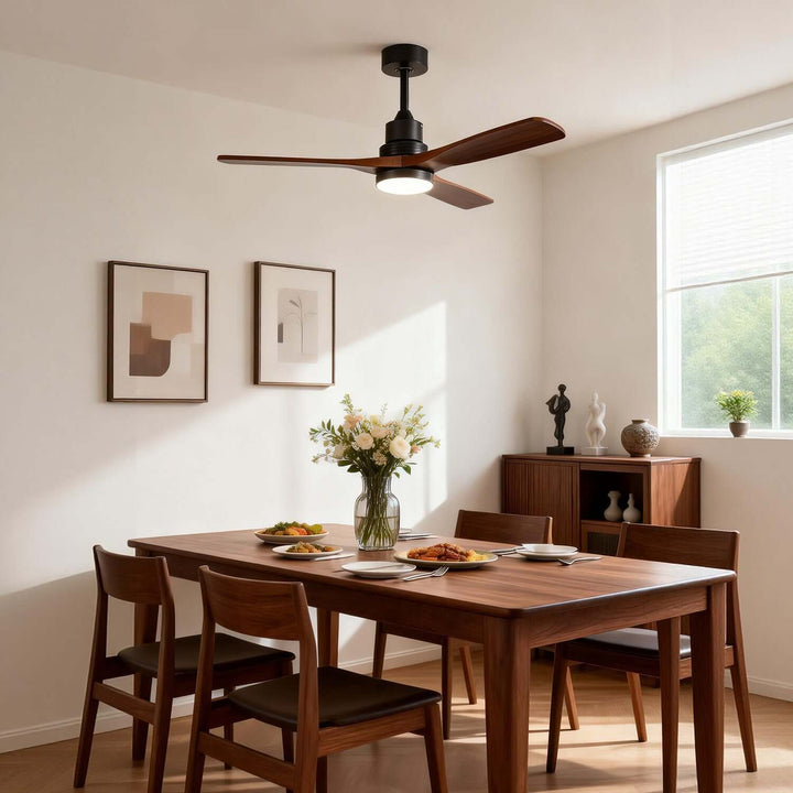 Quorlin Ceiling Fan Light | Modern French Wood Fan Light