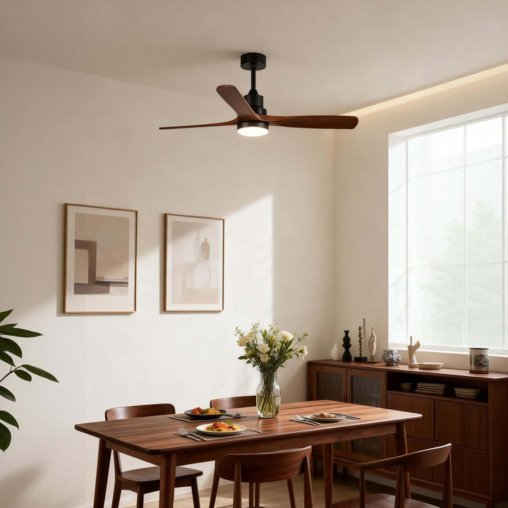 Quorlin Ceiling Fan Light | Modern French Wood Fan Light