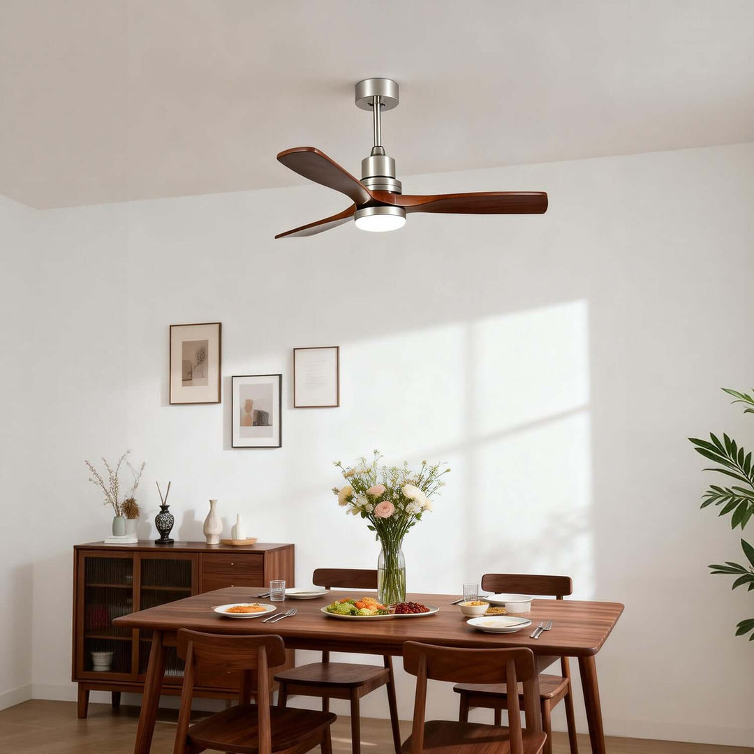 Quorlin Ceiling Fan Light | Modern French Wood Fan Light