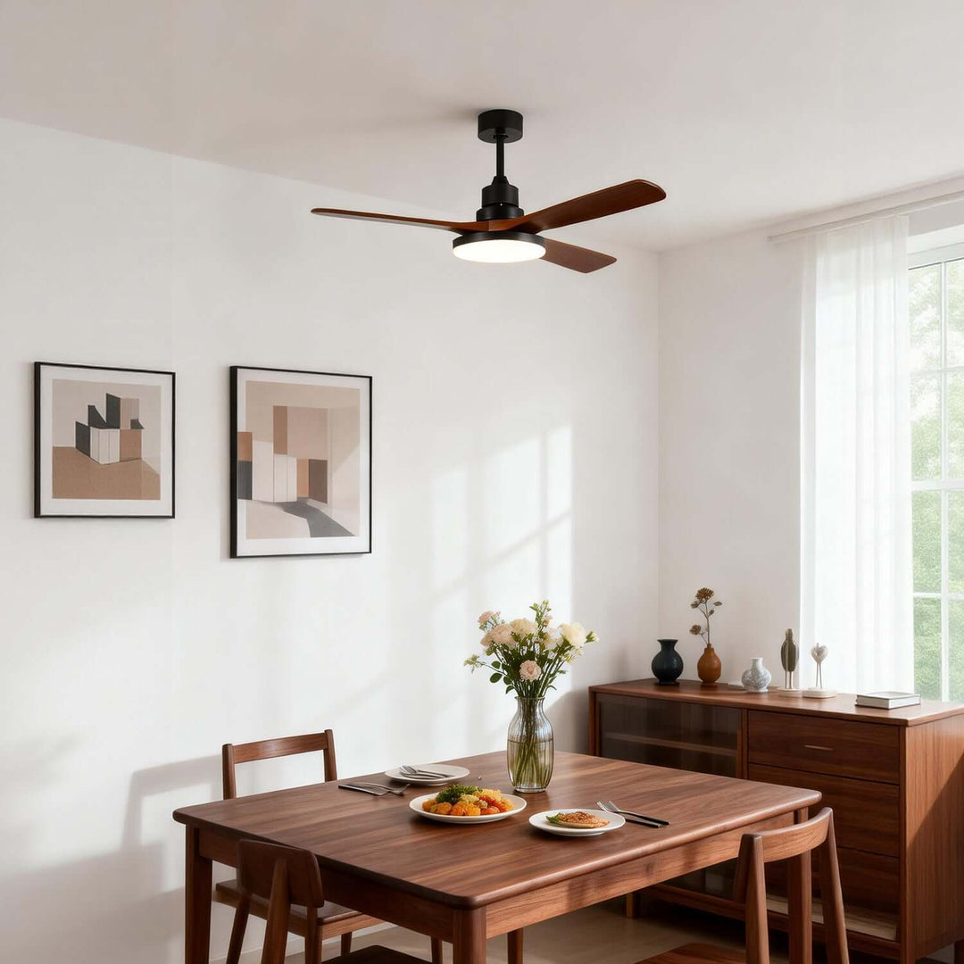 Quorlin Ceiling Fan Light | Modern French Wood Fan Light