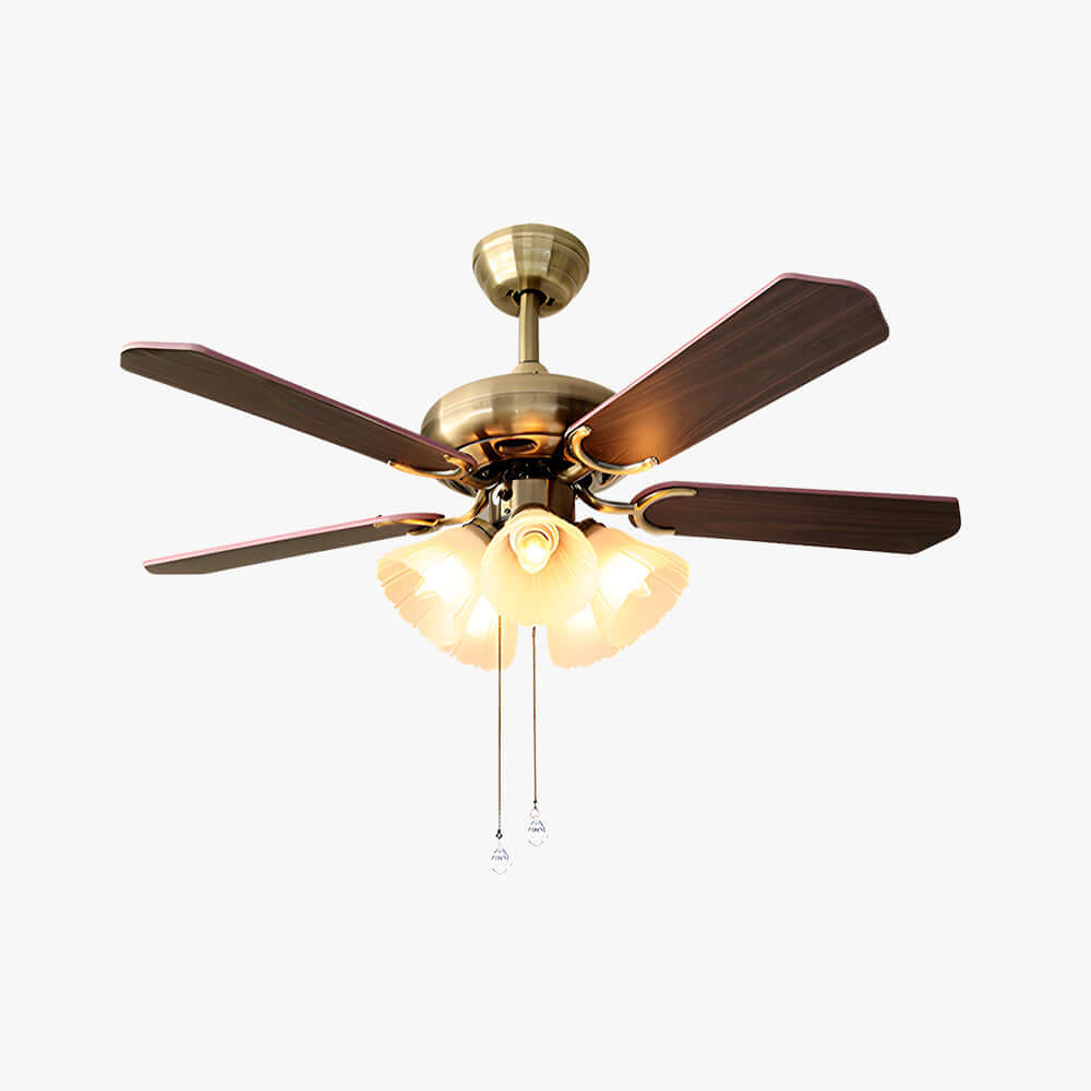 Quyllo Ceiling Fan Light | Modern French Glass Dining Room