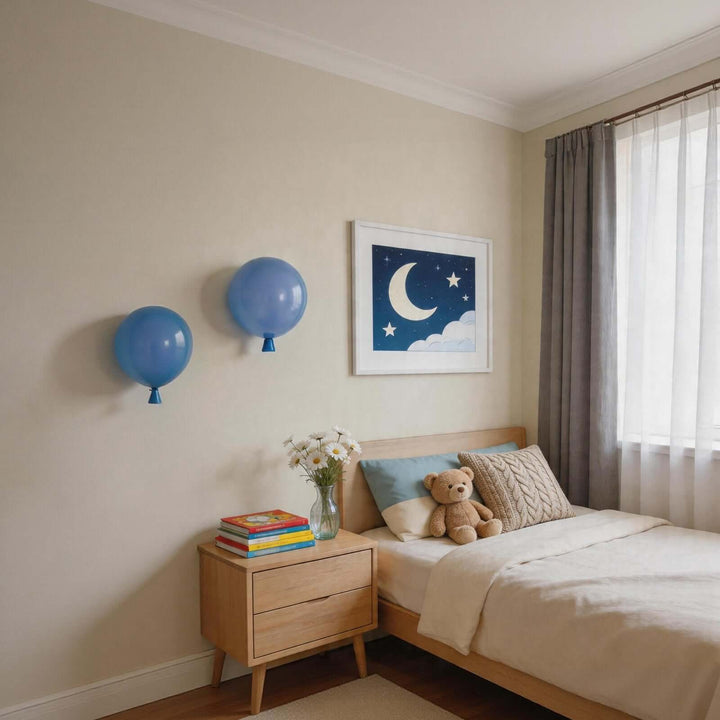 Qwerv Wall Light - Glass Art Deco Balloon for Kids' Room