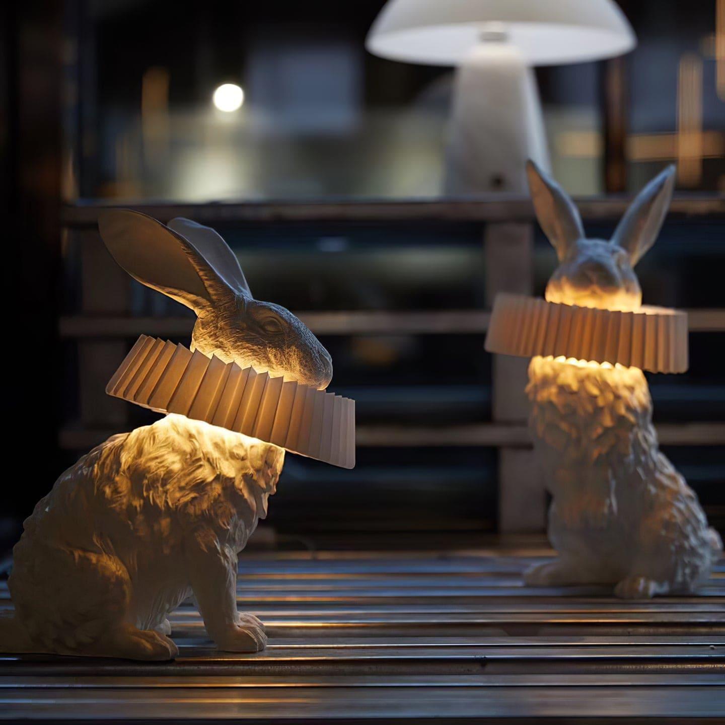 Rabbit White Resin Table Lamp - Vinlighting