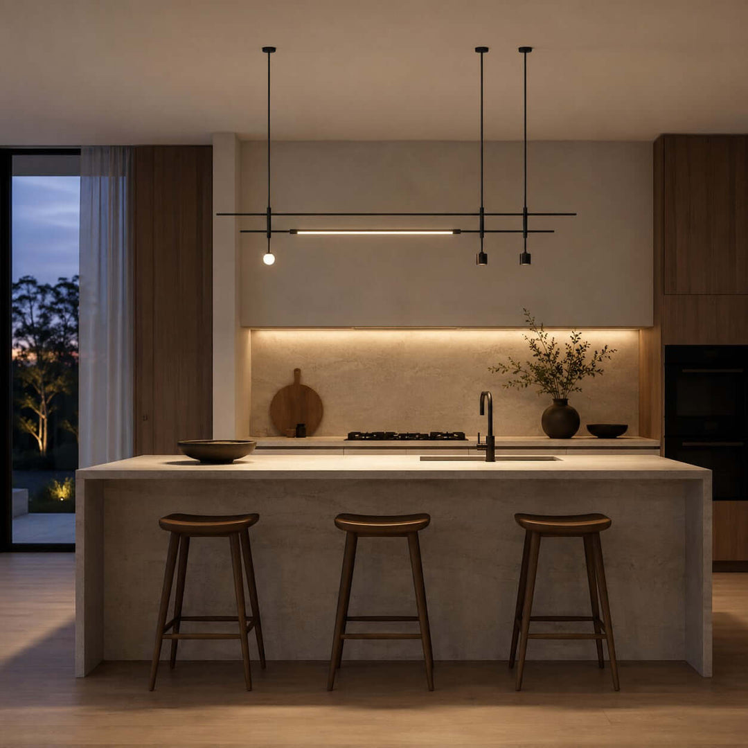 Railmore Linear Chandelier - Modern Acrylic Bar Island Light | Vinlighting