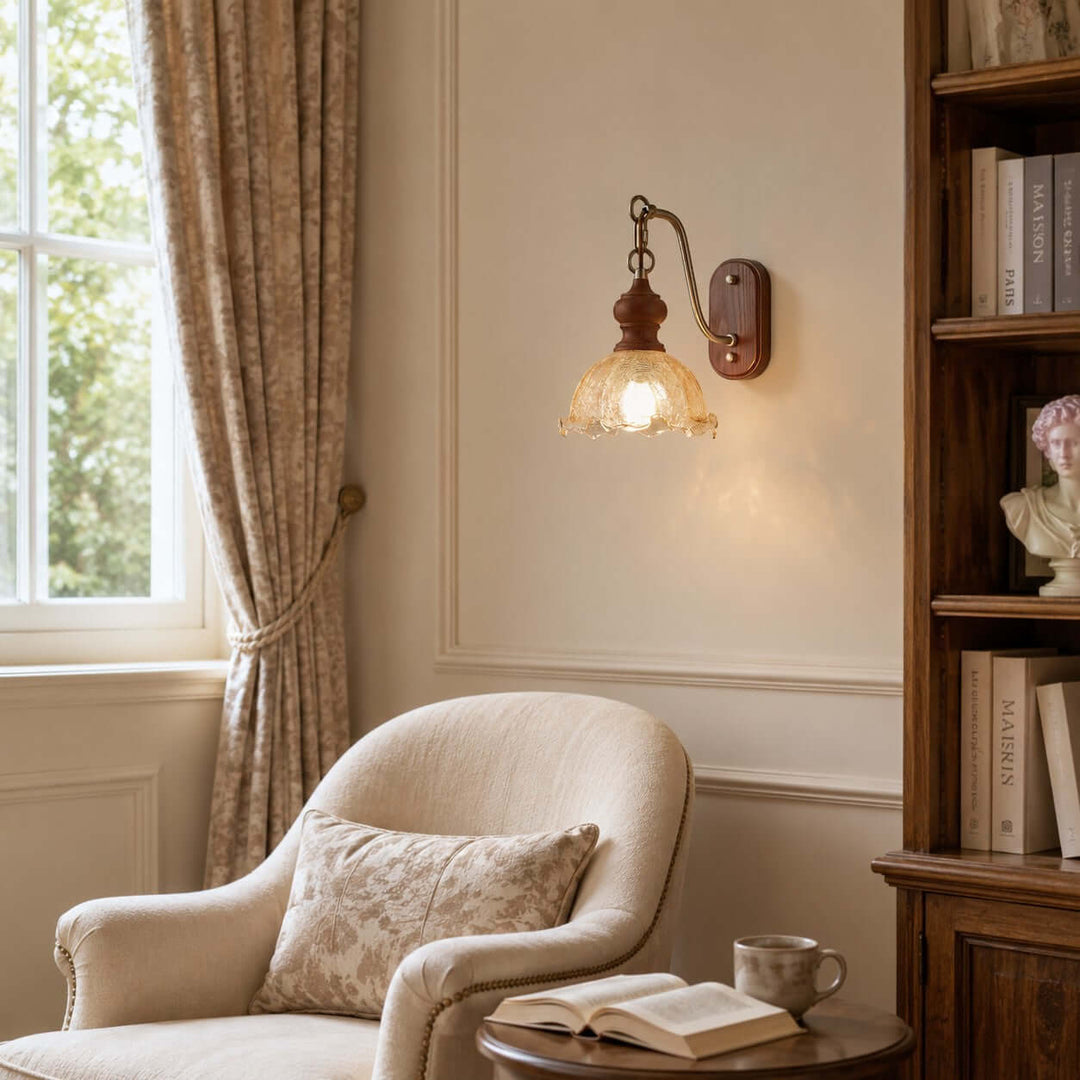 Ralvyn Flower Glass Wall Lights - Vintage Bedside Sconce | Vinlighting