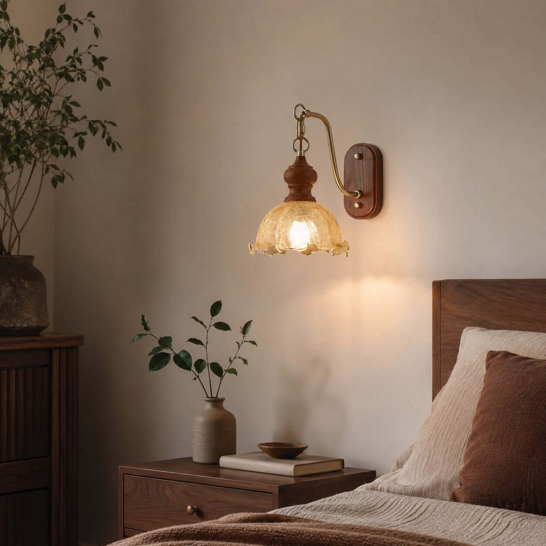Ralvyn Flower Glass Wall Lights - Vintage Bedside Sconce | Vinlighting