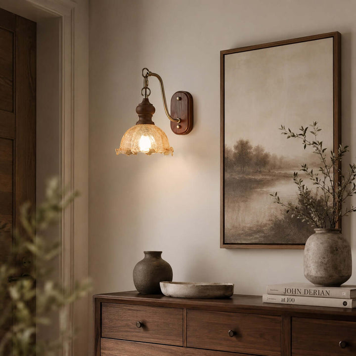 Ralvyn Flower Glass Wall Lights - Vintage Bedside Sconce | Vinlighting